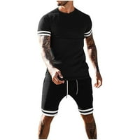 Sportski odijelo za muškarce Dvije postavljene kratke hlače T Majica Modni ispis Kratki rukav Okrugli
