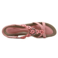 Rotosw dame casual cipele boemske sandale Ljeto ravne sandale lagane plaže Rad Comfort Pink 6