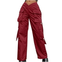 Binmer Long pantalone za ženske ulice u ulici Modni dizajn Sense Multi džepni kombinezoni niske struke