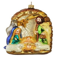 Narodno scena Mary Joseph Isus poljski stakleni ukras za ukrašavanje božićnog ukrasa