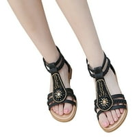 Sandale Ženske ženske sandale Bohemian Retro perle sa patentnim zatvaračem Zinestone Roman Sandale ravne