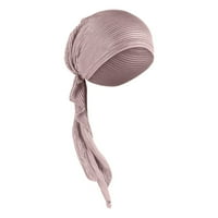 Ausyst Cowgirl Hat klasične žene Solid India Muslimanske rufffle het Hat Headwear Head Walps Turbans