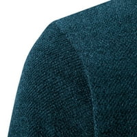 PIMFYLM Cardigan džemperi za muškarce obrezane kardigane za muškarce Ljetni rukavac mornarice XL