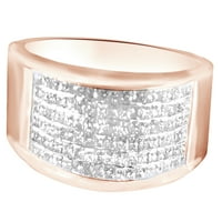Bijeli prirodni dijamantski prsten u 10k ružičastog zlata