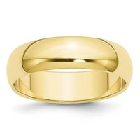 10k žuto zlato pola okrugle muške dame vjenčani prsten veličine 13