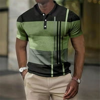Huachen mun majica Golf košulja Geometrija 3D print vanjskih uličnih kratkih rukava s pritiskom na dugme