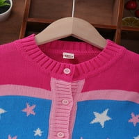 Bear Top za djevojčice 6t Djevojke Jesen Zimska odjeća Boja za šivanje otvorenih džemper s dugim rukavima
