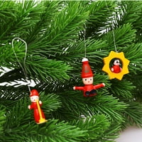 Handeo Set Božićni privjesci osjetljivi multi oblici mali Xmas drveni privjesci za odmor