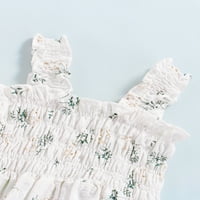 Treegren novorođene djevojčice ljetna odjeća pamučna posteljina bodysuit rOdper cvjetni nabori sa trakom