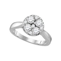 14k bijeli zlatni dijamantni bridalni zaručnički prsten CTTW