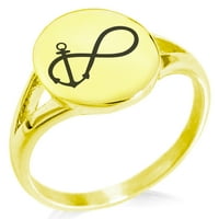 Infinity Nautički sidrići od nehrđajućeg čelika minimalistički ovalni prsten od poliranog izjave