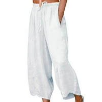 Ženske hlače Soighxzc Jednobojne hlače sa visokim strukom Žene stolarske hlače Pravne hlače harem trousera