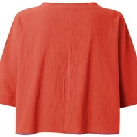 Ženski rukav V Ret Ret Ret Rectow majica Bluza Ljetni casual Loove vrhovi Tee Plus Size