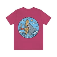 Kostur za surfanje, ujeda morskog psa, ljetna tematska majica za rodnu neutralnu majicu