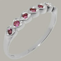 Britanci napravio je 10k bijelo zlato prirodno ružičasto turmalin ženski vječni prsten - Opcije veličine