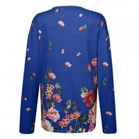 Vrhovi dugih rukava za žene estetska bluza cvjetni print V-izrez za bluzu s dugim rukavima majica TOPS