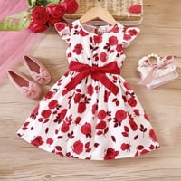 Djevojke toddlere haljine letjeti cvjetno print print print haljina za plesske haljine odjeća za djecu
