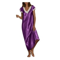 Frehsky Nighthowns za žene Ženske kratkih rukava V izrez Kućna odjeća Pajamas Long haljina Nighthowns
