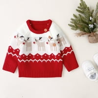 Dječji božićni džemper, mali rukav rukav rukav uzorak ružan pulover, 0-18m