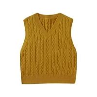 Ženski džemper prsluk Ležerne prilike V-izrez sudara u boji majica bez rukava prsluk bez rukava estetska