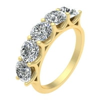 2,50ctw Diamond pet kamenih vjenčanica u 14K žutom zlatu