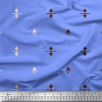 Soimoi plava satena svilena tkanina Butidar Jamdani Ispis tkanina od dvorišta široko