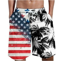 XYSAQA MENS HAWAIAN Plaže kratke hlače, muškarci Velika i visoka američka zastava kratki modni povremeni