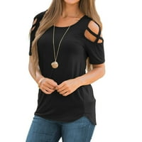 Ženska plus veličina $ $ ženski ljetni tisak kratkih rukava zabotao hladne majice na vrhu vrhova bluze