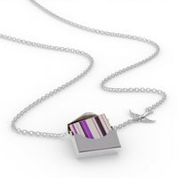 Ogrlica s blokadama ljubičasta pojas dizajna pruga u srebrnom kovertu Neonblond