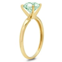 0,5ct okrugli rez zeleni simulirani dijamant 18k žuti zlatni godišnjički angažman prsten veličine 9.5