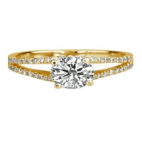 -F vs Moissitni zaručni prsten sa dijamantima Micro Pave Split Shank 14K zlato