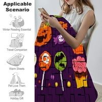 Halloween pokrivač s jastukom, Halloween bundeve svjetlo za laganu pokrivač za tinejdžere, 174,52x59