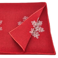 Fannco Styles izvezeni snežni pahuljica božićna trkač - crvena pokrivač za odmor za odmor, porodični