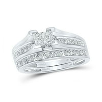 Jewels 14kt Bijelo zlato Žene Princess Diamond Bridal Wedding Angažman prsten za angažman 1- CTTW