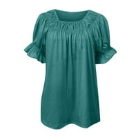 Dianli Ženske košulje Plain Tunic Square Scrat kratki rukav Ljetne majice Plaže Modni ležerne bluze