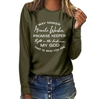 PHONESOAP pulover za ispis bluza za bluzu za bluzu O-izrez Top Duga majica Ženska ženska bluza Zelena