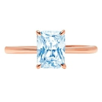 1,75ct blistavo rezan plavi simulirani dijamant 14k ružičasti ružičasti zlato graviranje izjava godišnjica