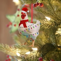 CBZOTE ukrasi ukras božićni šal pileći odmor za odmor, božićni ukras na otvorenom Drveni božićni ukrasi