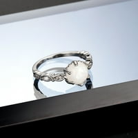 Duhgbne Women White Gems Shining cirkonijski prsten obećavaju angažman vjenčani prstenovi