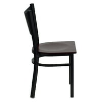 Flash nameštaj PK. Hercules serija Crna kafa leđa metalna stolica restorana - mahagonisko drvo sjedalo