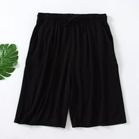 Muški kratke hlače Čvrsta boja za crtanje elastične meke vježbe Sportske casual labave hlače