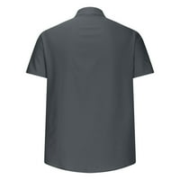 Muški mišićni fit s kratkim rukavima košulje s tankim casual opsegnim ovratnikom prema dolje niz majice