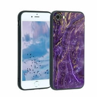 Purple-Marble Telefonska futrola za iPhone SE za žene Muška Pokloni, Mekani silikonski stil otporan