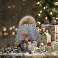 Novo 1- godine za djevojke dječake Dječja zimska beanie šešir toplim pletenim cipelama s pahuljicama