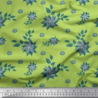 Provjera tkanine Soimoi Poly Georgette, lišće i cvjetno umjetnički ispisano tkaninsko dvorište široko