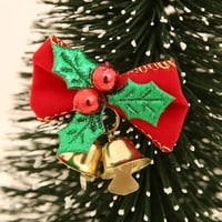 Božićni luk sa zvonima Xmas Mini Bowknot Craft poklon ukras Božićno drvce Viseći dekor