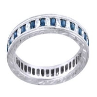 Simulirani plavi safir sa prirodnim dijamantskim veznim prstenom u 14k žutom zlatu, veličina prstena-5.5