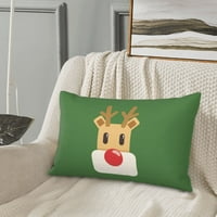 Super mekani pravokutni plišani jastuk, crtani božićni komfor i ne-piljki skriveni zip sofona jastučnice, 14 x20