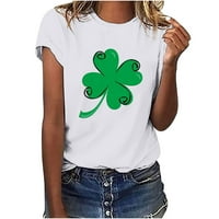 Ljetne tunike Žene Majice Loose Fitting Shamrock Djelonu Grafikon Sretan St. Patrick's Dnevna košulja