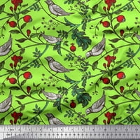 Soimoi baršun tkanina ptica i listova ptica za štampanje tkanine sa dvorištem široko